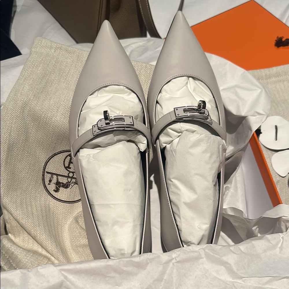 BNIB Hermes Kelly Ballerina Flats Shoes EU 38.5